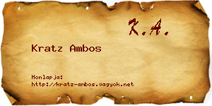Kratz Ambos névjegykártya